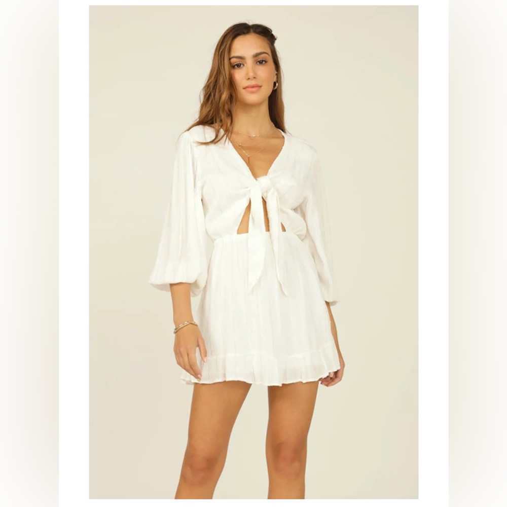 Surf Gypsy White & Gold Striped Dress